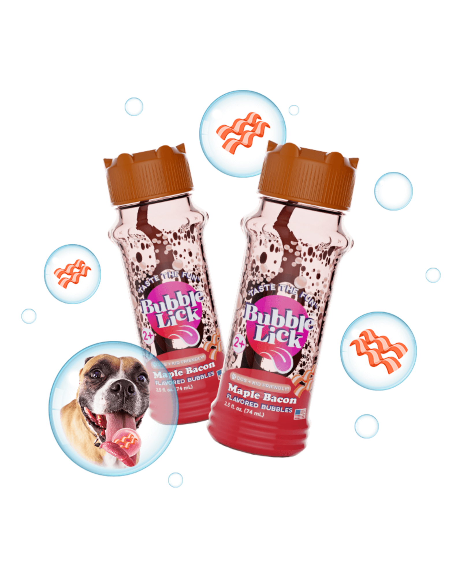 BubbleLick Flavored Bubble Treats All Life Stage Dog Treats - Maple Bacon, dog Biscuits, Cookies & Bakery Treats
